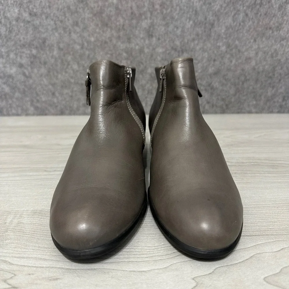 ECCO Touch 35 Ankle Boots Womens 42 US 11-11.5 Grey Leather Block Heel‎ Booties
